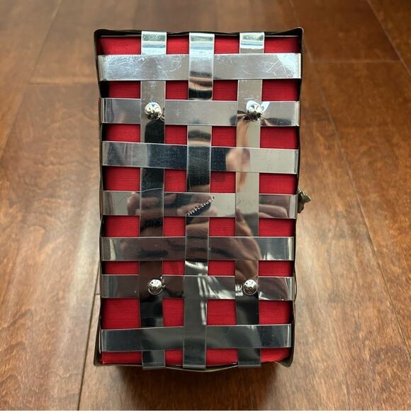 Vintage Dorset Rex 50s Silver Metal Basket Weave Lattice Box Purse - Picture 11 of 16